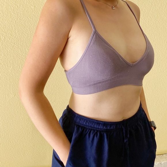 Adjustable straps lavender Pad Triangle Bralettle - Picture 2 of 5